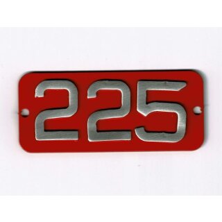 S-type emblem "225" (incl. rivets)