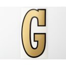 Buchstabe G gold/schwarz 125x65mm