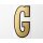 Buchstabe "G" gold/schwarz 125x65mm