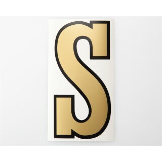 Buchstabe "S" gold/schwarz 125x65mm