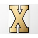 Buchstabe "X" gold/schwarz 125x65mm