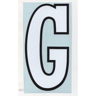 Buchstabe "G" weiß/schwarz 125x65mm