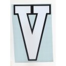 Buchstabe "V" weiß/schwarz 125x65mm