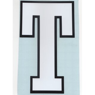 Sticker "T" white/black ca. 125x65mm