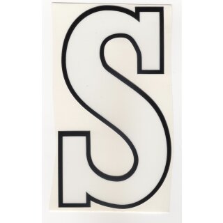 Sticker "S" white/black ca. 125x65mm