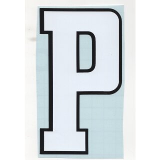 Sticker "P" white/black ca. 125x65mm