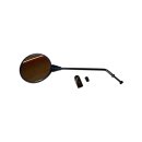 Handle bar mirror, round, black left or right
