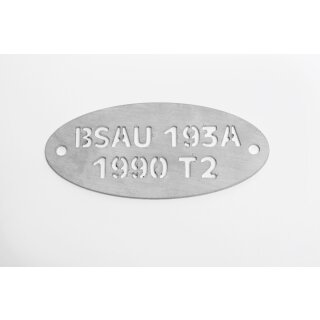 Typenschild Auspuff "BSAU 193A 1990T2"