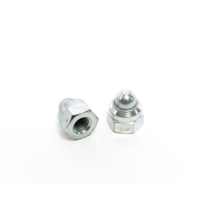 Domed nut M8 nyloc 14mm (zinc)