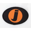 Patch embroided "I" black/orange (ca. 80x55mm)