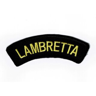 Aufnäher gestickt "Lambretta" schwarz/gold