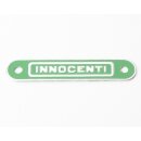 Schriftzug "Innocenti" f. Sitzbank grün