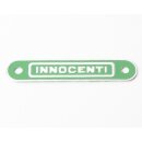 Schriftzug "Innocenti" grün -Sitzbank-