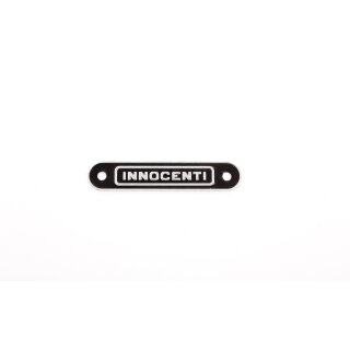 Schriftzug "Innocenti" schwarz -Sitzbank-