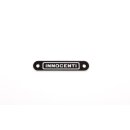 Schriftzug "Innocenti" schwarz -Sitzbank-