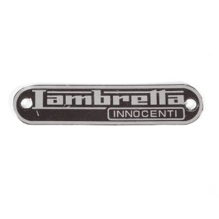 Seat cover badge "Lambretta-Innocenti" black