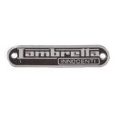 Seat cover badge "Lambretta-Innocenti" black