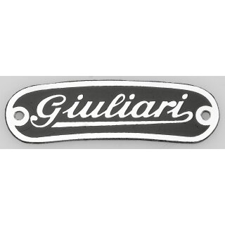 Schriftzug "Guiliari" -Sitzbank-