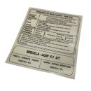 Aufkleber "Einfahranweisung" SX 200 ital.