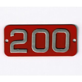 S-type emblem "200" (incl. rivets)