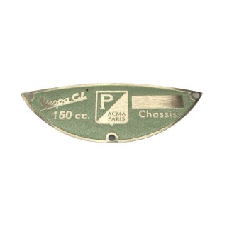 Typenschild "ACMA Vespa GL 150cc"