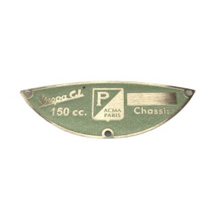 Vin plate "ACMA Vespa GL 150cc"