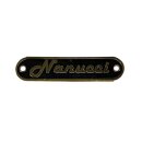 Schriftzug "Nanucci" schwarz/gold -Sitzbank-