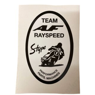 Aufkleber "Team Rayspeed" oval (schwarz auf weiß)