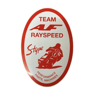 Aufkleber "Team Rayspeed" oval (rot auf weiß)