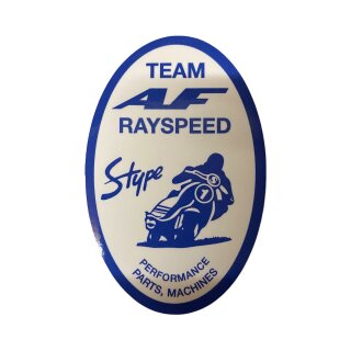 Aufkleber "Team Rayspeed" oval (blau auf weiß)