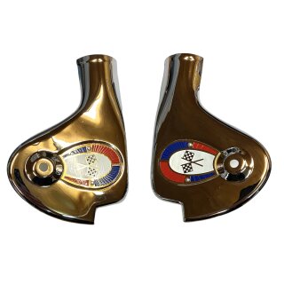 Fork covers "Crossed Flags" Series 1-3/DL/GP -chromed-