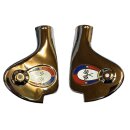 Fork covers "Crossed Flags" Series 1-3/DL/GP -chromed-