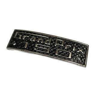 Legshield badge  "Grand Prix 150" -black/chrome-