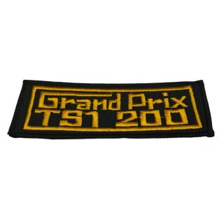 Aufnäher "GRAND PRIX 200 TS1" schwarz/gold (4x11cm)