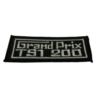Patch "GRAND PRIX 200 TS1" black/silver (4x11cm)