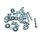 Fixing kit floor rail end caps Series 1 (- 58)/D150/LD125-150 -zinc-