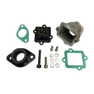 Reed valve inlet manifold AF Rayspeed 125-185cc f. 24/25mm carburettors (Ø 30mm)