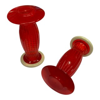 Handlebar grips "Biemme - SECURIT ANTIVIBRANTE"  Series 3/DL/GP/Lui/Luna/Vega/Cometa (Ø 24mm/125mm) -red/transparent-