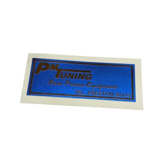Sticker "PM TUNING " (90x35mm) -blue-
