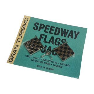 Speedway Flags -silber/schwarz- (90x40mm)