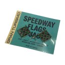 Speedway Flags -silver/black/green-  (90x40mm)